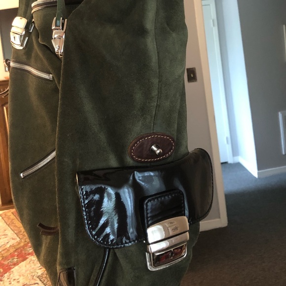 Pauric Sweeney Italian Suede & Leather Buckle Bag - Picture 6 of 16